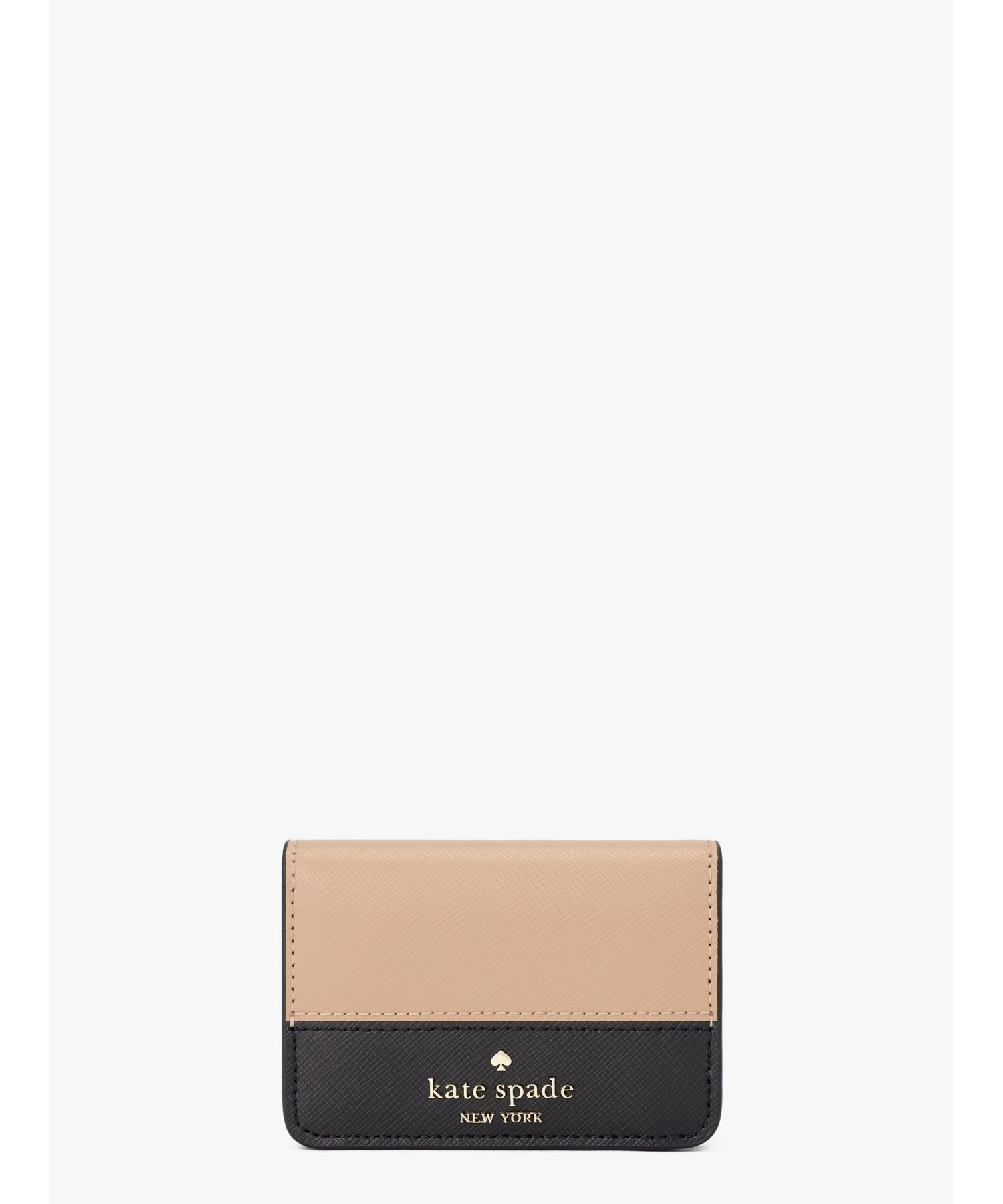 【SALE／50%OFF】kate spade new york マディソン カラーブロック トップ ジップ カード ホルダー ケイトスペードニューヨーク 財布・ポーチ・ケース 名刺入れ・カードケース ブラウン【送料無料】