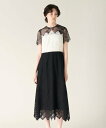 【SALE/50%OFF】GRACE CONTINENTAL レース切替フレアドレス グレースコンチネンタル ワンピース・ドレス ドレス グレー ブラック【送料...