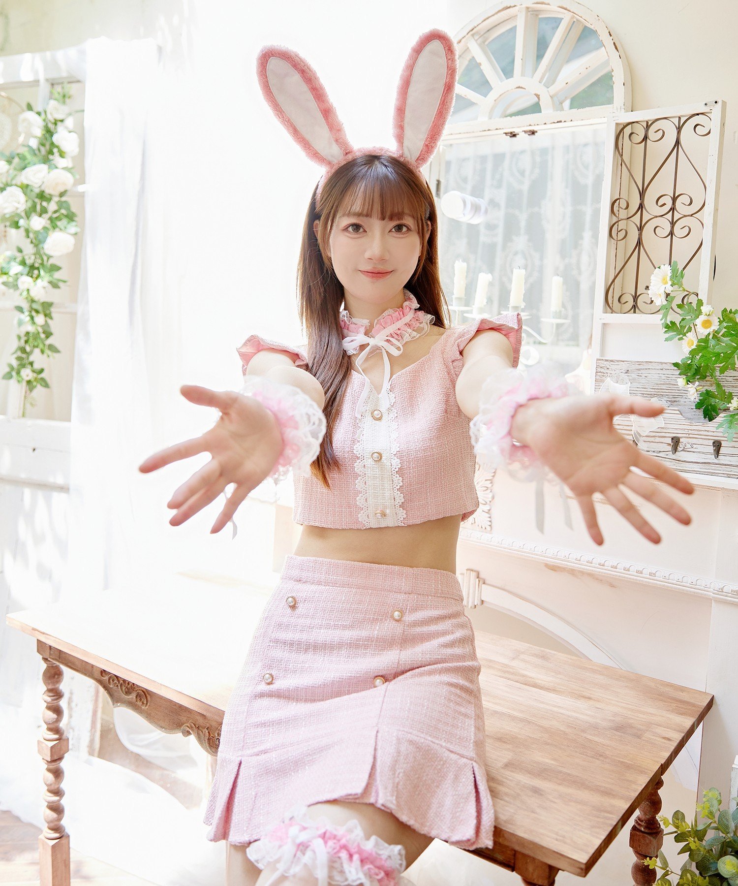 Brightlele 「 ツイードアニマル 」 ハロウィン コスプレ バニーガール バニー くま ブライトララ ファッション雑貨 その他のファッション雑貨 ピンク ベージュ【送料無料】