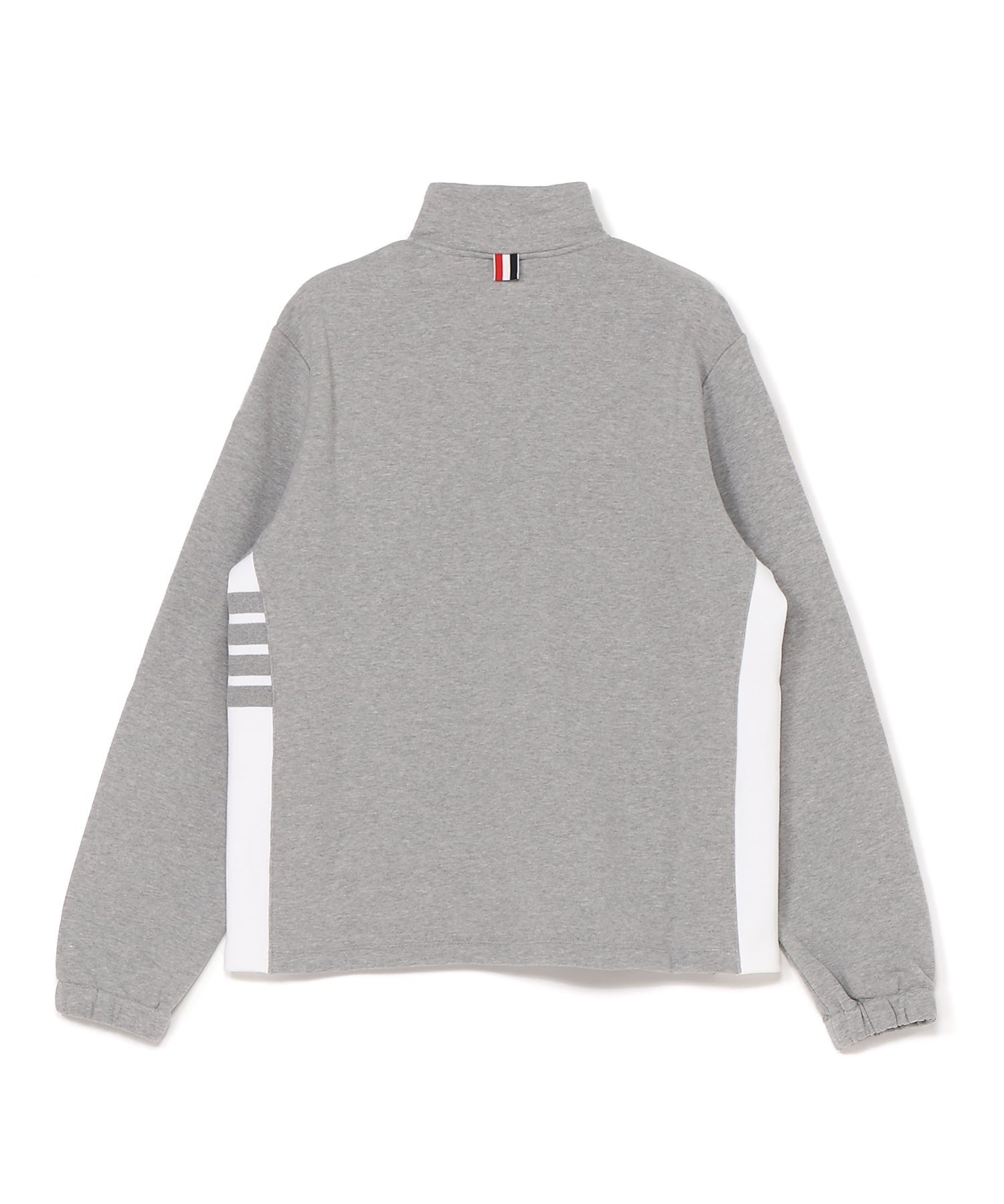 THOM BROWNE FUNNEL NECK HALF ZIP PULLOVER W/ 4 BAR IN COLOR BLOCKED SOLID CLASSIC LOOPBACK JERSEY トムブラウン トップス スウェット・トレーナー グレー【送料無料】