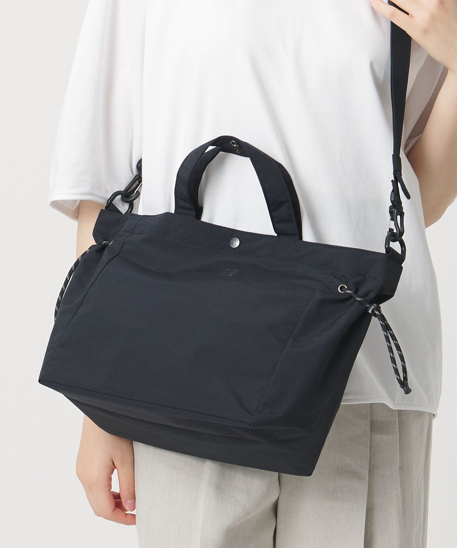 ODETTE E ODILE ＜AIGLE＞ Tote with SLD オデット エ オディール バッグ ショルダーバッグ ベージュ ブラック【送料無料】