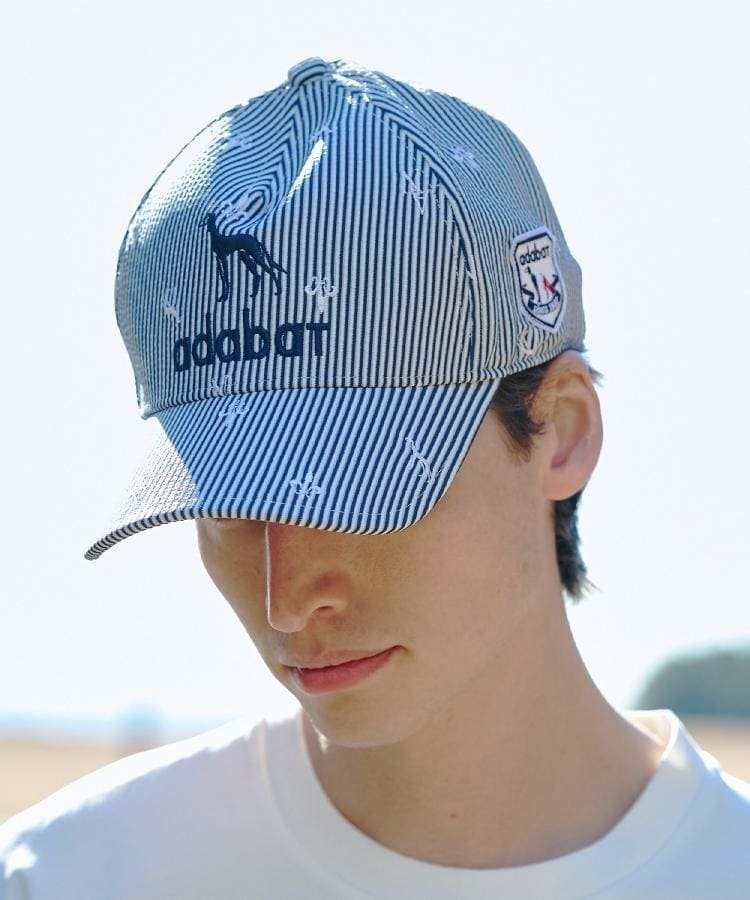 adabat 【ADABAT NAVY】飛び柄刺しゅうキャップ アダバット 帽子 キャップ ホワイト ネイビー【送料無料】