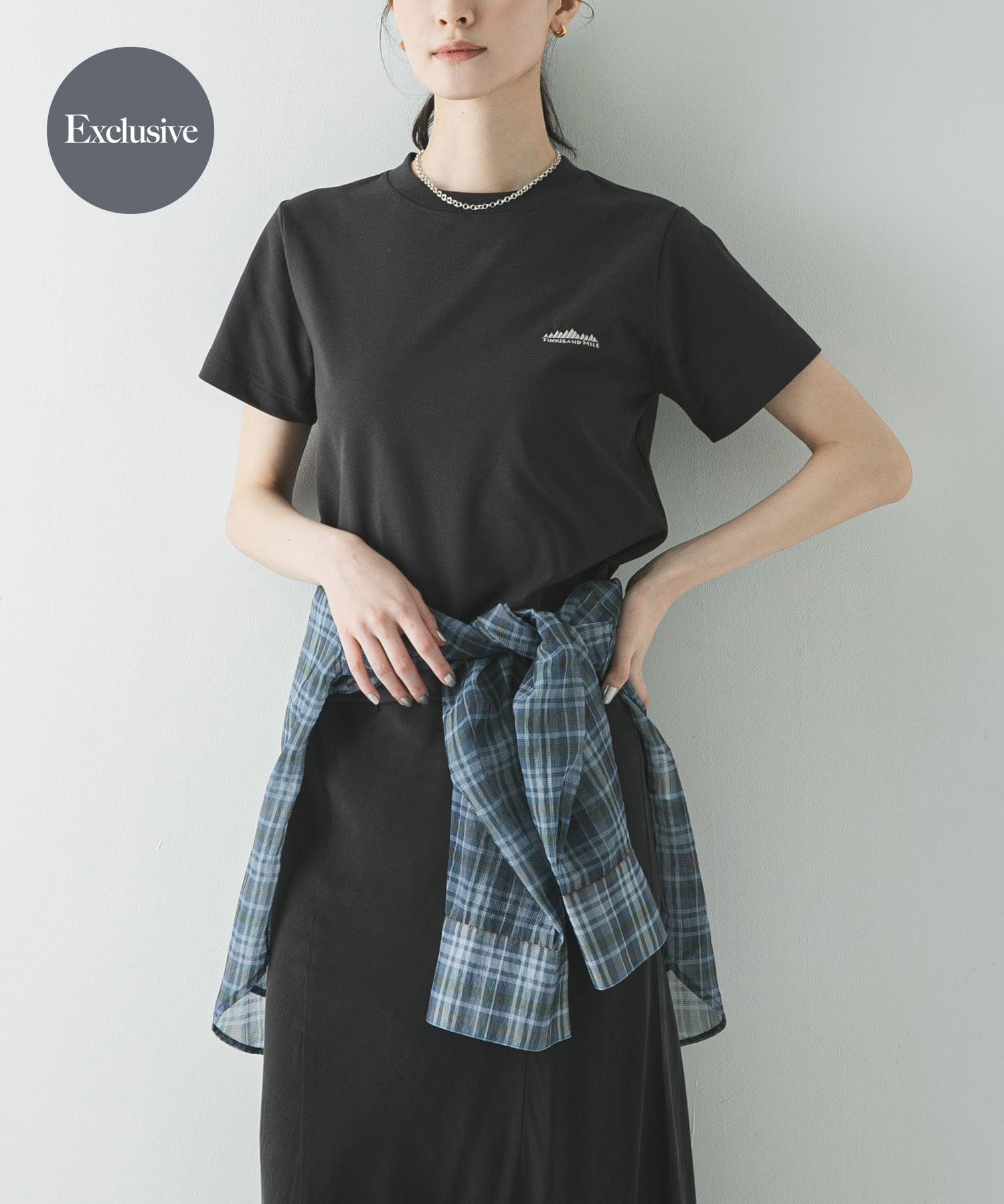 『吸水速乾』『別注』THOUSAND MILE×URBAN RESEARCH SHORT SLEEVE T-SHIRTS アーバンリサーチ トップス カットソー・Tシャツ ネイビー ホワイト グレー ブラック