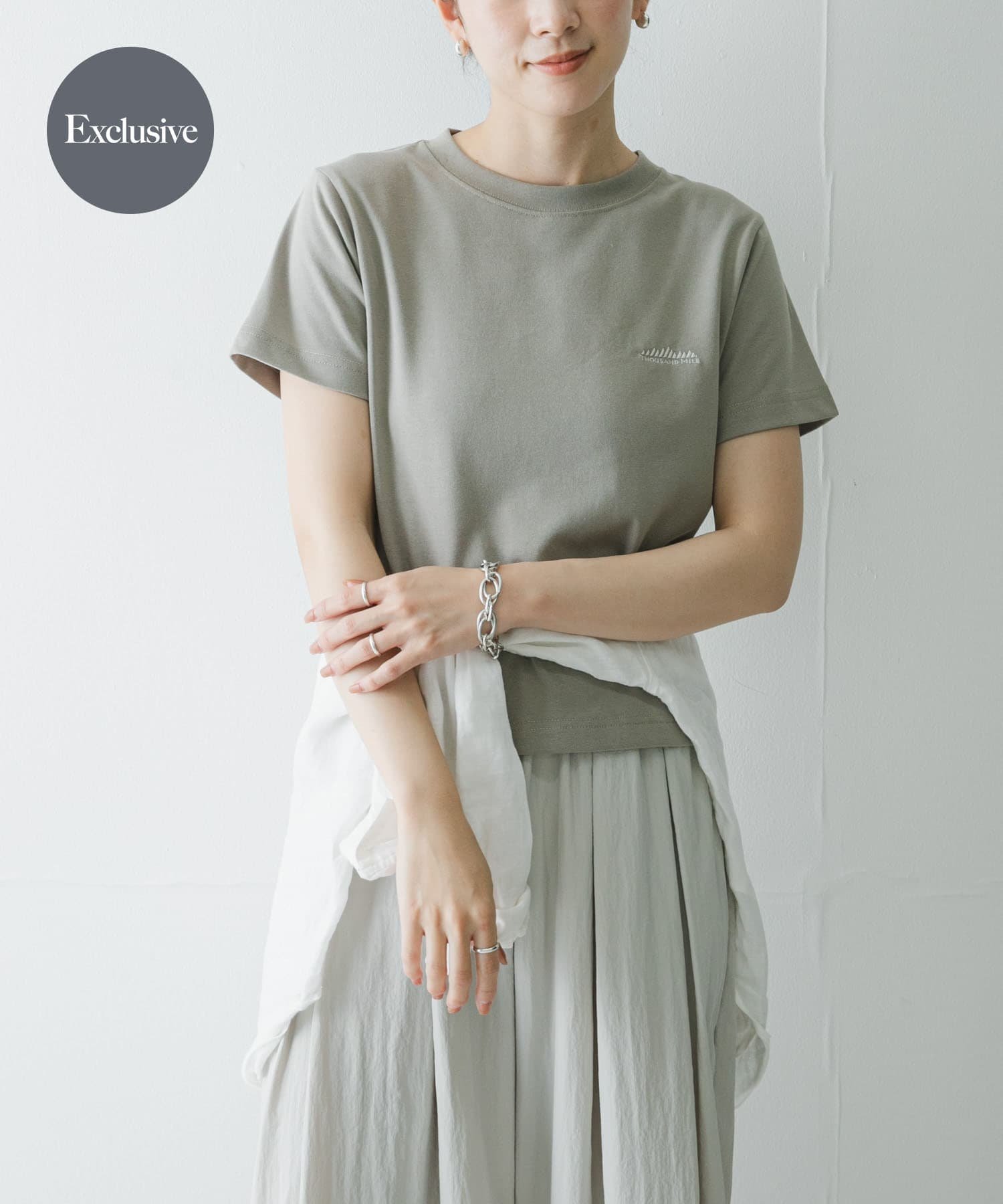 『吸水速乾』『別注』THOUSAND MILE×URBAN RESEARCH SHORT SLEEVE T-SHIRTS アーバンリサーチ トップス カットソー・Tシャツ ネイビー ホワイト グレー ブラック