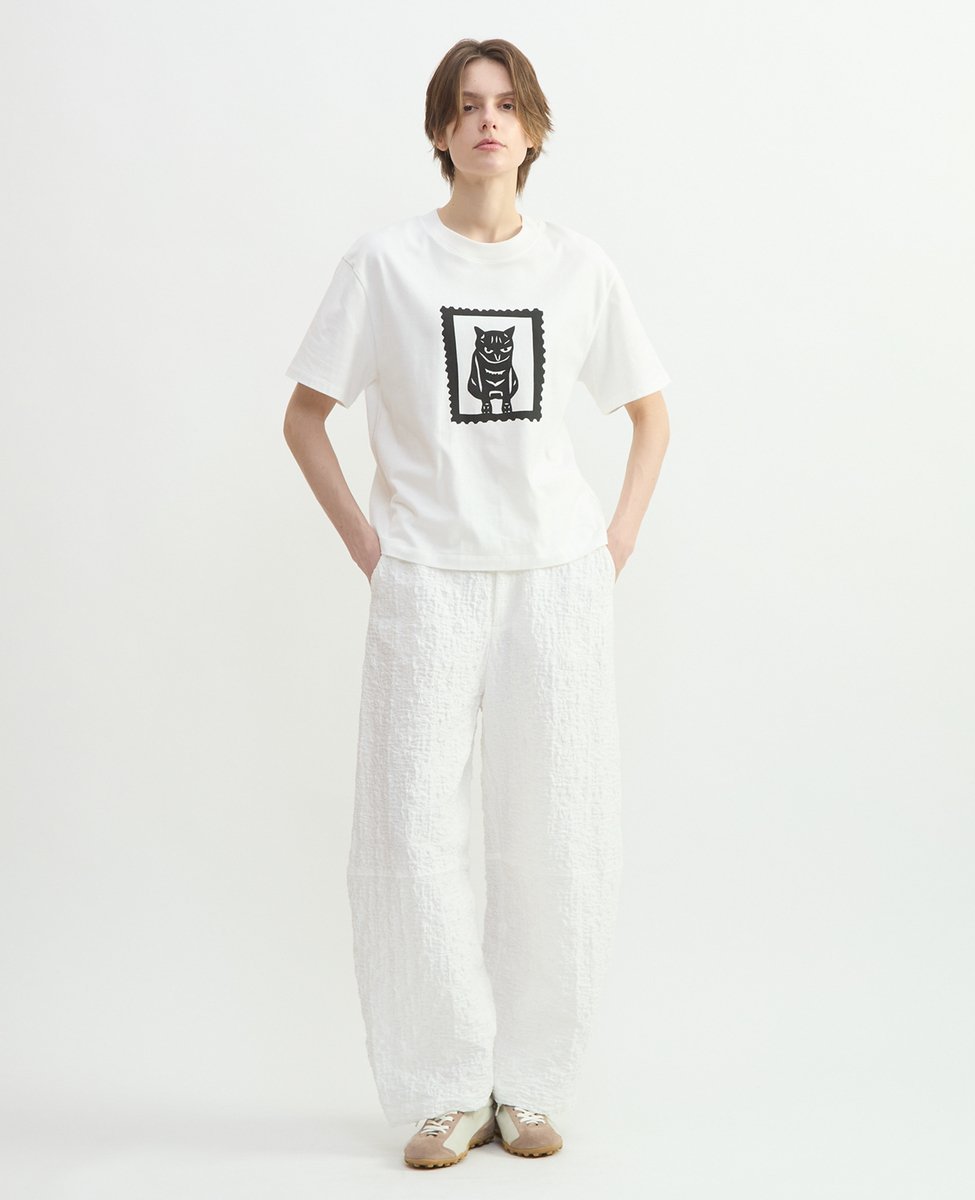 PLAIN PEOPLE ラッセルジャカードカーブパンツ プレインピープル パンツ その他のパンツ ブラック ホワイト