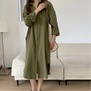 【SALE/30%OFF】Aimoon シャツワンピース ロングシャツカーデ ミニミニストア ワンピース・ドレス ワンピース ブラック ベージュ ブルー ブラウ...