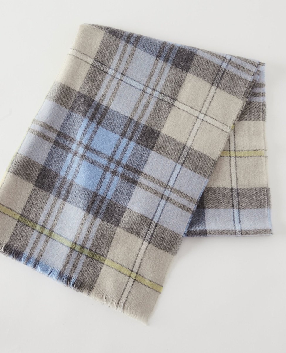 【SALE／50%OFF】MELROSE Select 【GLENPRINCE/グレンプリンス】カシミアチェックストール メルローズセレクト ファッション雑貨 マフラー・ストール・ネックウォーマー ベージュ グリーン【送料無料】のサムネイル