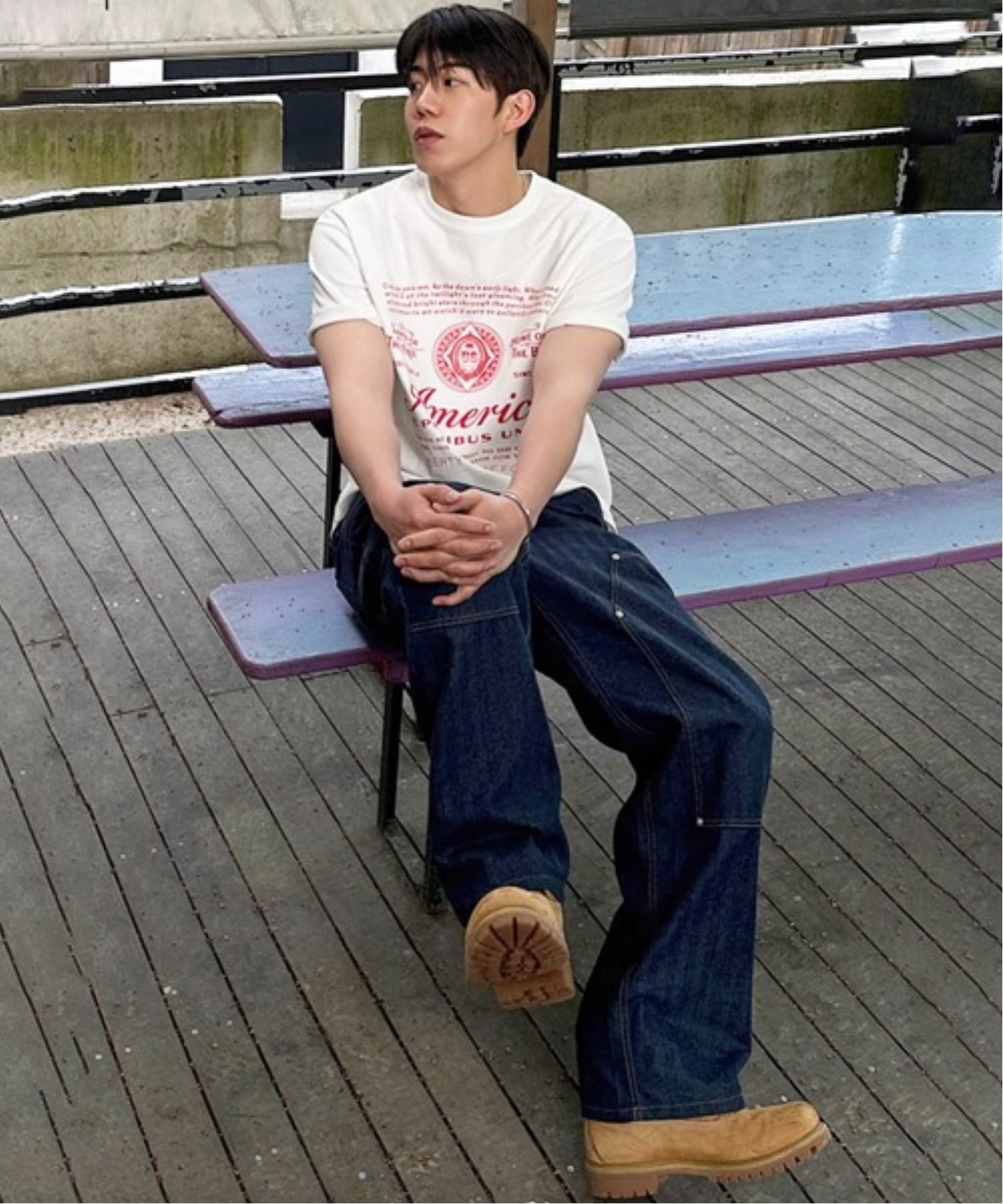 NOWLE NOWLE/(M)【NOWLE】アメリカンフラッグ モチーフ 半袖 Tシャツ チェルカ トップス カットソー・Tシャツ レッド ホワイト