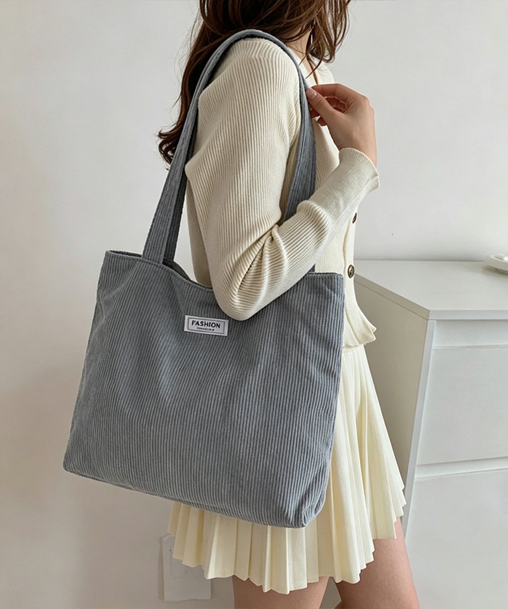 【SALE／30%OFF】miniministore コーデュロイ大容量トートバッグレディース ミニミニストア バッグ トートバッグ グレー ブラウン ブラック ベージュ グリーン イエロー ピンク レッド カーキグリーン ホワイト