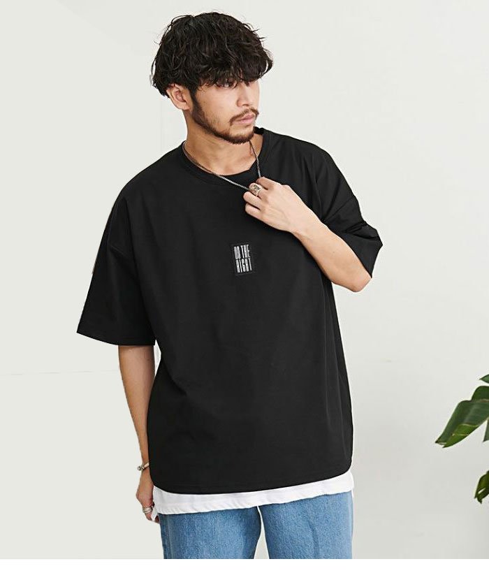 キャバリア CavariA CavariA タンクトップ・ネックレス付ストレッチ半袖Tシャツ シルバーバレット トップス カットソー・Tシャツ ブラック ホワイト【送料無料】