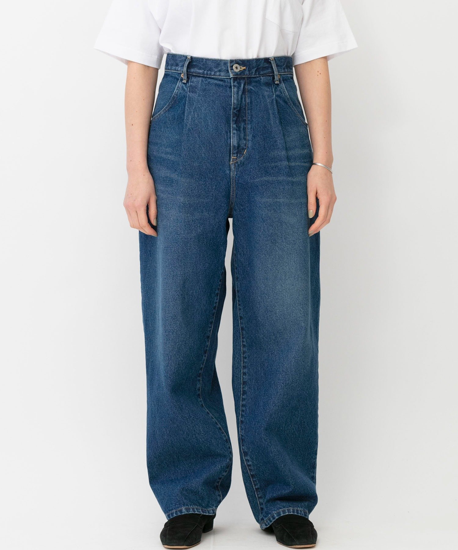 Johnbull Private labo デニムタックパンツ ジョンブルプライベートラボ パンツ ジーンズ・デニムパンツ ブルー