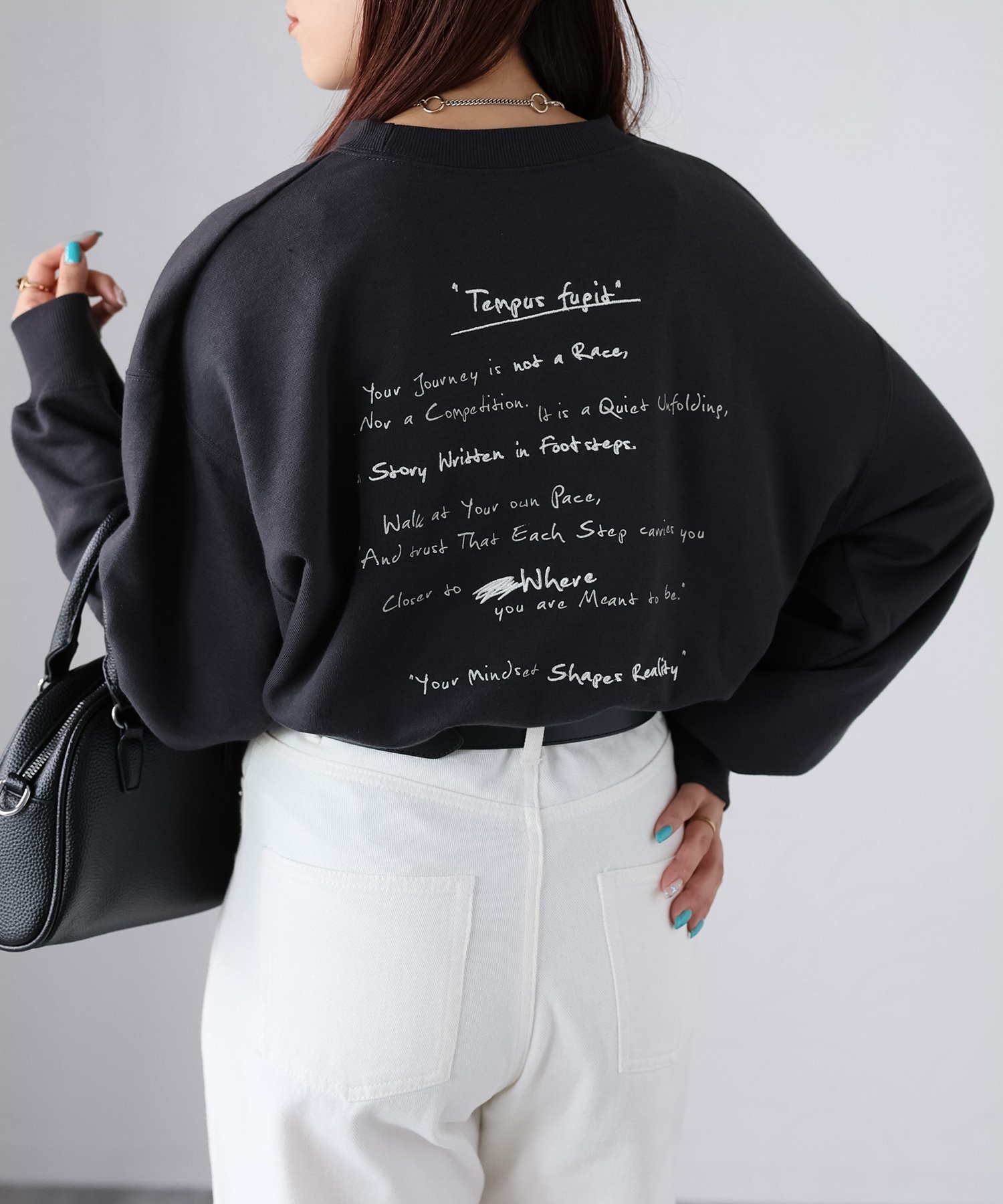 【SALE／33%OFF】Riberry 手書き風ロゴ刺繍スウェット リベリー トップス スウェット・トレーナー グレー ブラウン【送料無料】のサムネイル