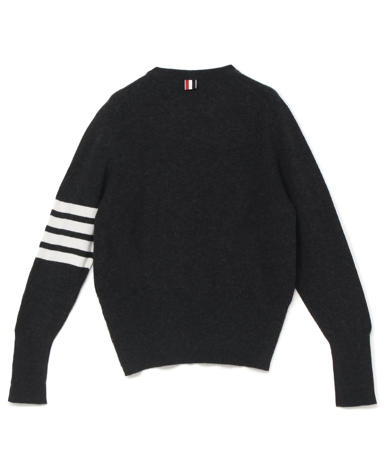 THOM BROWNE CLASSIC CREWNECK PULLOVER W/ WHITE 4 BAR STRIPE IN CASHMERE トムブラウン トップス ニット グレー【送料無料】