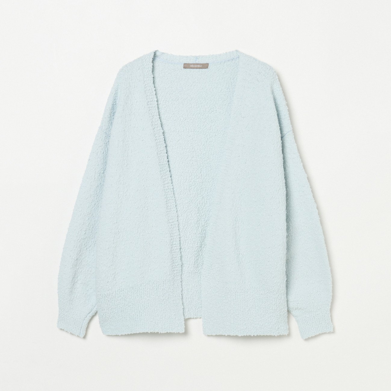 HELIOPOLE BUBBLE COTTON KNIT OPEN CARDIGAN エリオポール トップス ニット ブルー ピンク ホワイト