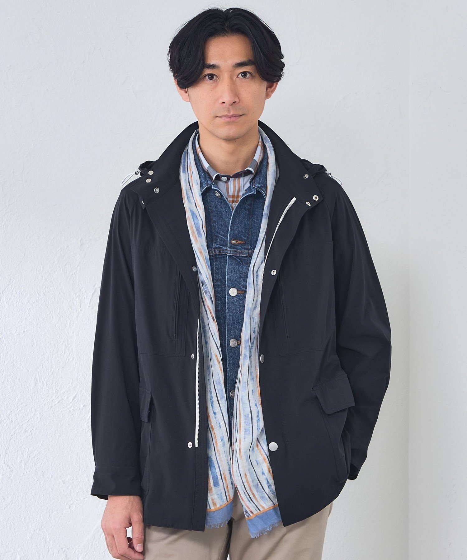 BAKER STREET 【はっ水】【ウォッシャブル】BEYONTECH(R) マリンパーカーブルゾン ベイカー・ストリート ジャケット・アウター ブルゾン・ジャンパー ネイビー イエロー【送料無料】