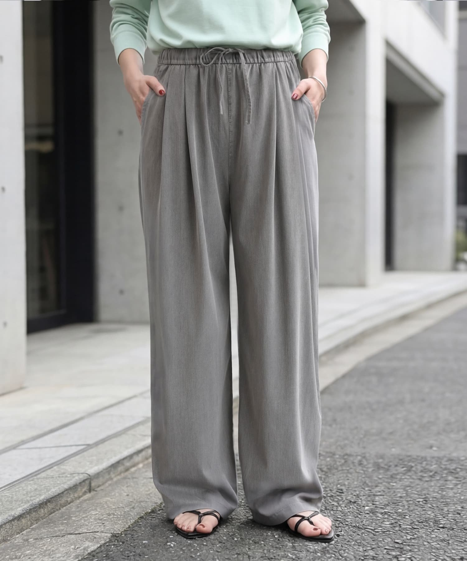 STYLE DELI 落ち感ギャザーリラックスパンツ スタイルデリ パンツ その他のパンツ