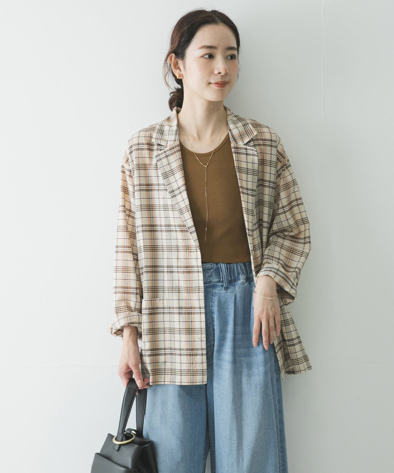 【SALE／60%OFF】URBAN RESEARCH シアーチェックジャケット アーバンリサーチ ジャケット・アウター テーラードジャケット・ブレザー ベージュ グリーン【送料無料】