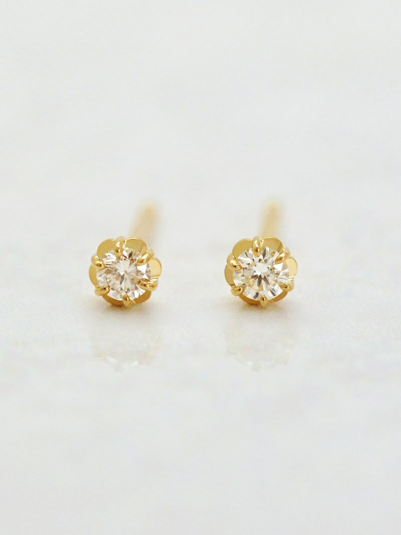 TAKE-UP [ セカンドピアス] K18フィオレットセッティングダイヤモンドピアス0. 1ct テイクアップ アクセサリー ピアス ゴールド【送料無料】