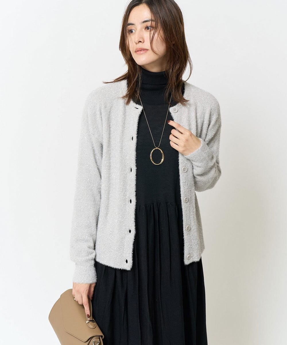 【SALE／50%OFF】a.v.v 2WAY ラメフェザーカーディガン アー・ヴェ・ヴェ トップス カーディガン グリーン グレー stylife-14844733 Rakuten Fashion サンプル画像2