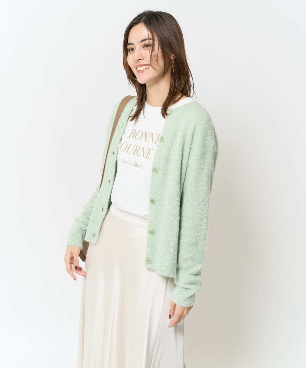 【SALE／50%OFF】a.v.v 2WAY ラメフェザーカーディガン アー・ヴェ・ヴェ トップス カーディガン グリーン グレー stylife-14844733 Rakuten Fashion サンプル画像3