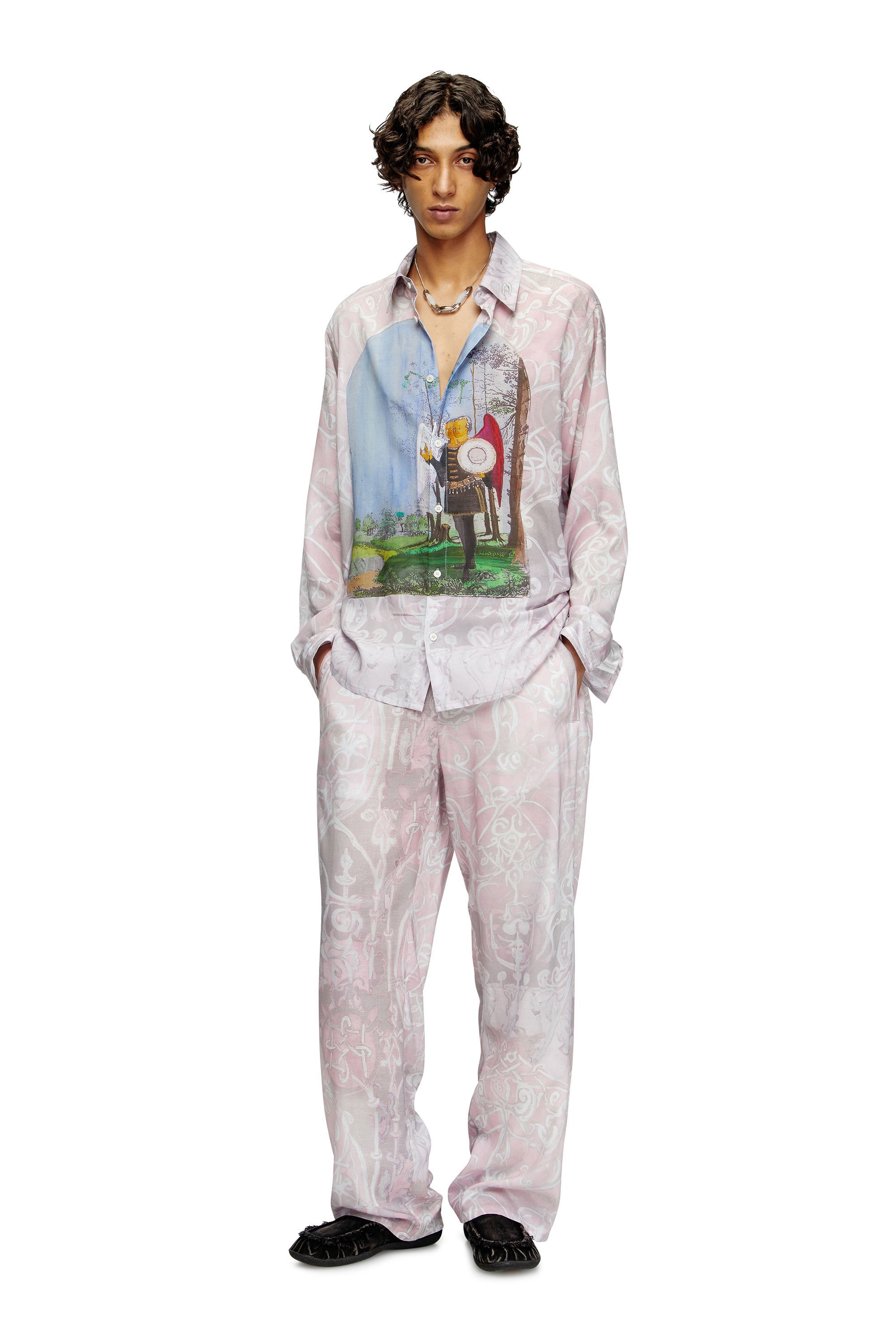 メンズ 長袖シャツ S-SIMPLY-A-AJFW ディーゼル トップス シャツ・ブラウス ピンク