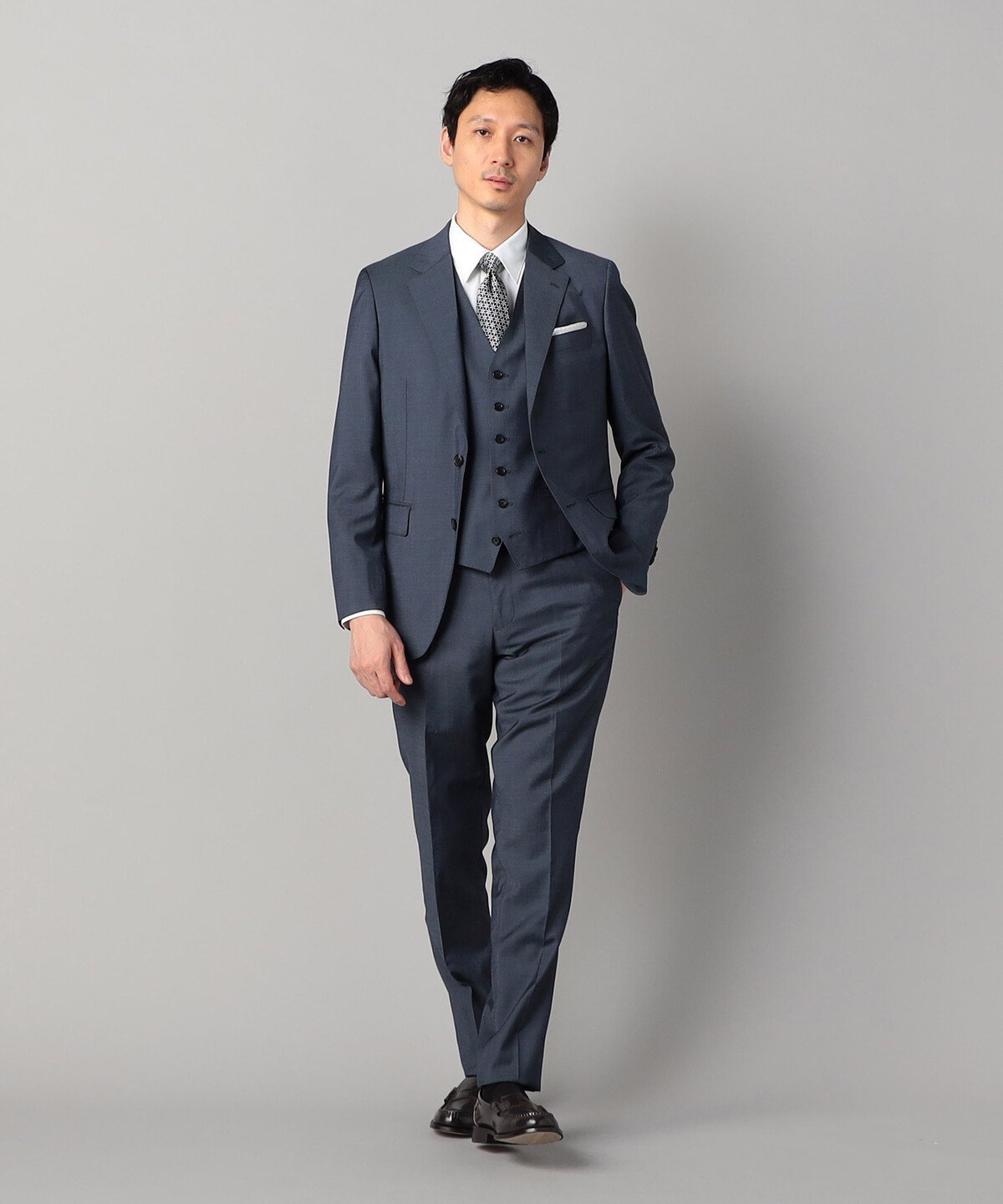 COMME CA MEN 【セットアップ対応】チェルッティ プレステージ super130's ウールギャバ ジャケット コムサメン スーツ・フォーマル スーツジャケット ネイビー【送料無料】