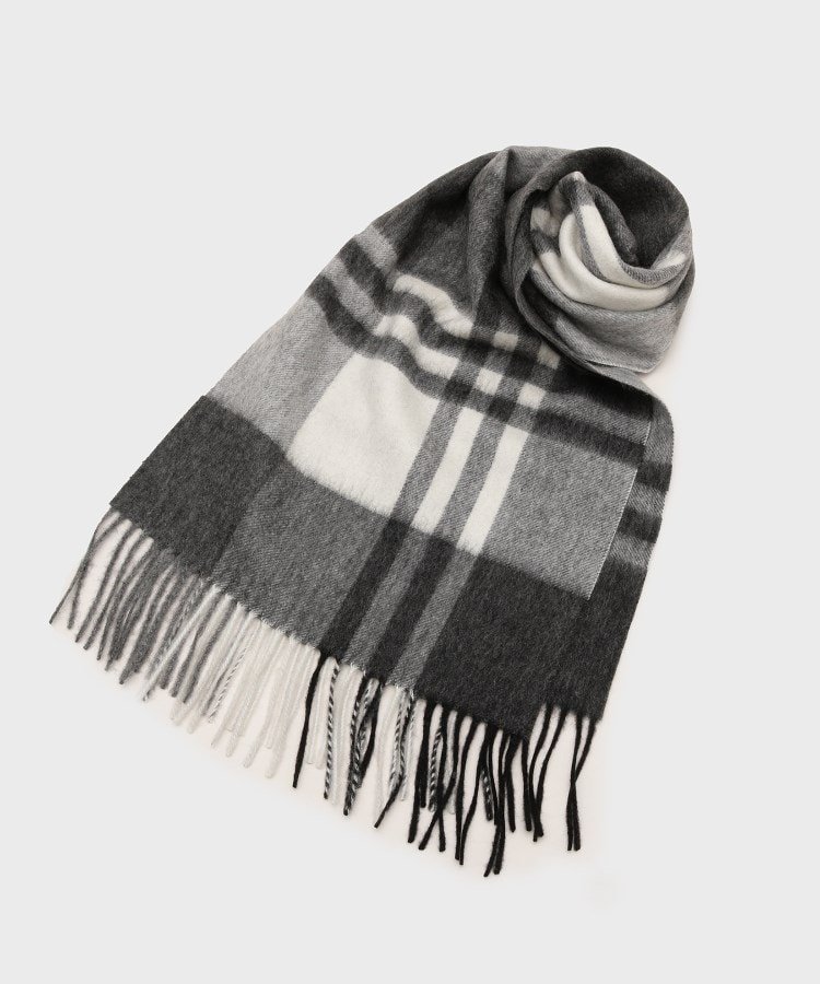 tk.TAKEO KIKUCHI カシミヤチェックマフラー ティーケータケオキクチ ファッション雑貨 マフラー・スト..