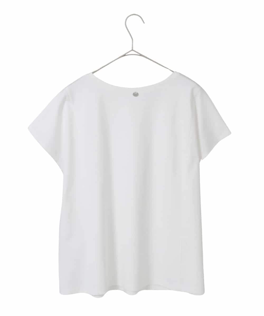 HIROKO BIS GRANDE 【大きいサイズ】フレンチスリーブコットンカットソー /洗える ヒロコ ビス グランデ トップス カットソー・Tシャツ ホワイト ブラック