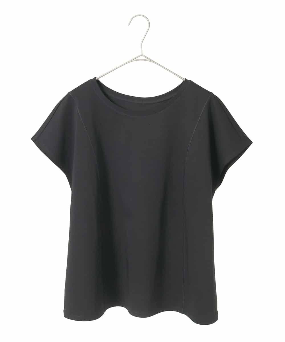 HIROKO BIS GRANDE 【大きいサイズ】フレンチスリーブコットンカットソー /洗える ヒロコ ビス グランデ トップス カットソー・Tシャツ ホワイト ブラック