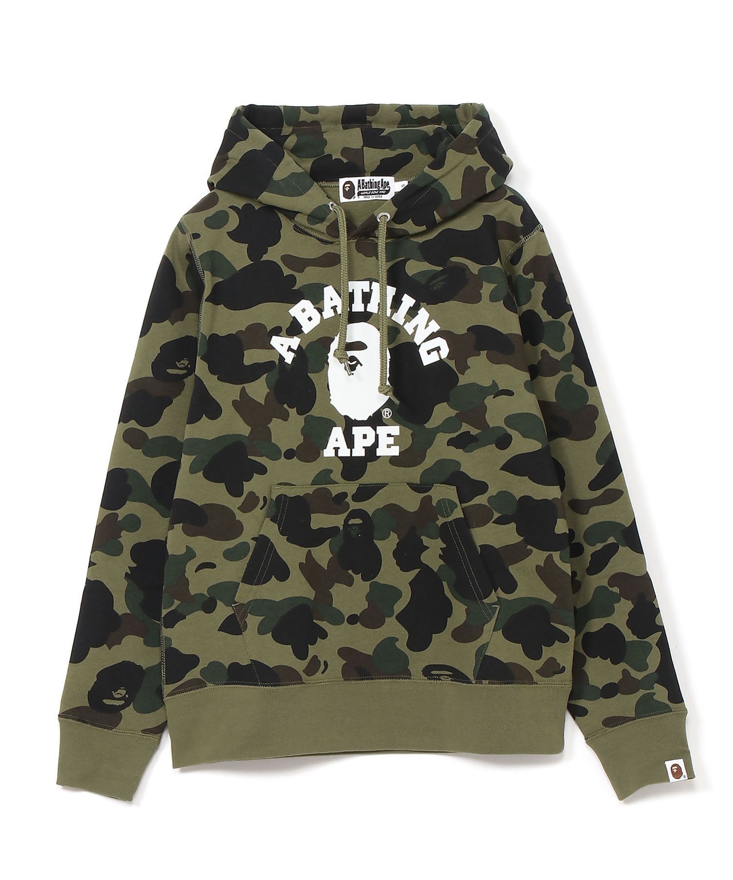 A BATHING APE 1ST CAMO COLLEGE PULLOVER HOODIE ア ベイシング エイプ トップス パーカー フーディー カーキ イエロー【送料無料】