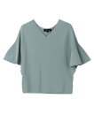 【SALE/50%OFF】LAUTREAMONT DE CLASSE ホールガーメントガーターフリルプルオーバー≪手洗い可能≫ ロートレアモン トップス ニット ホワイト オレンジ グリーン【送料無料】(4)