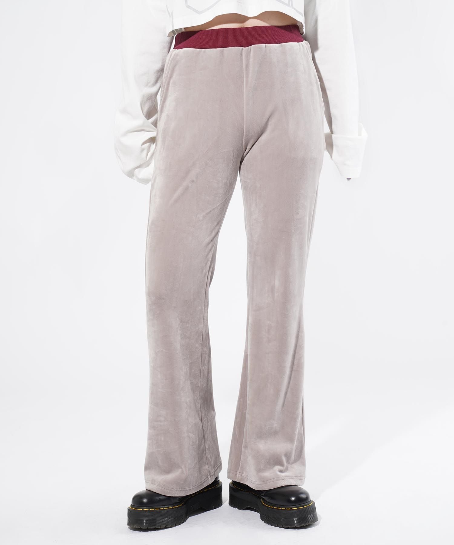 X-girl VELOUR FLARE PANTS エックスガール パンツ その他のパンツ ブラウン ネイビー グレー