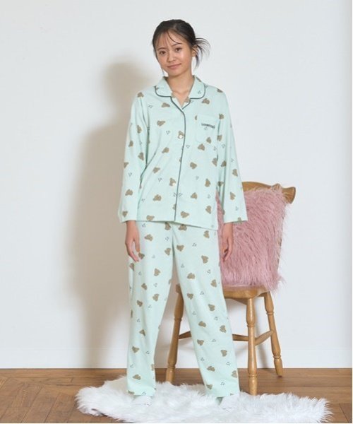 Lovetoxic 長パンツ犬総柄パジャマ ナルミヤオンライン ファッション雑貨 その他のファッション雑貨 ブルー グリーンのサムネイル