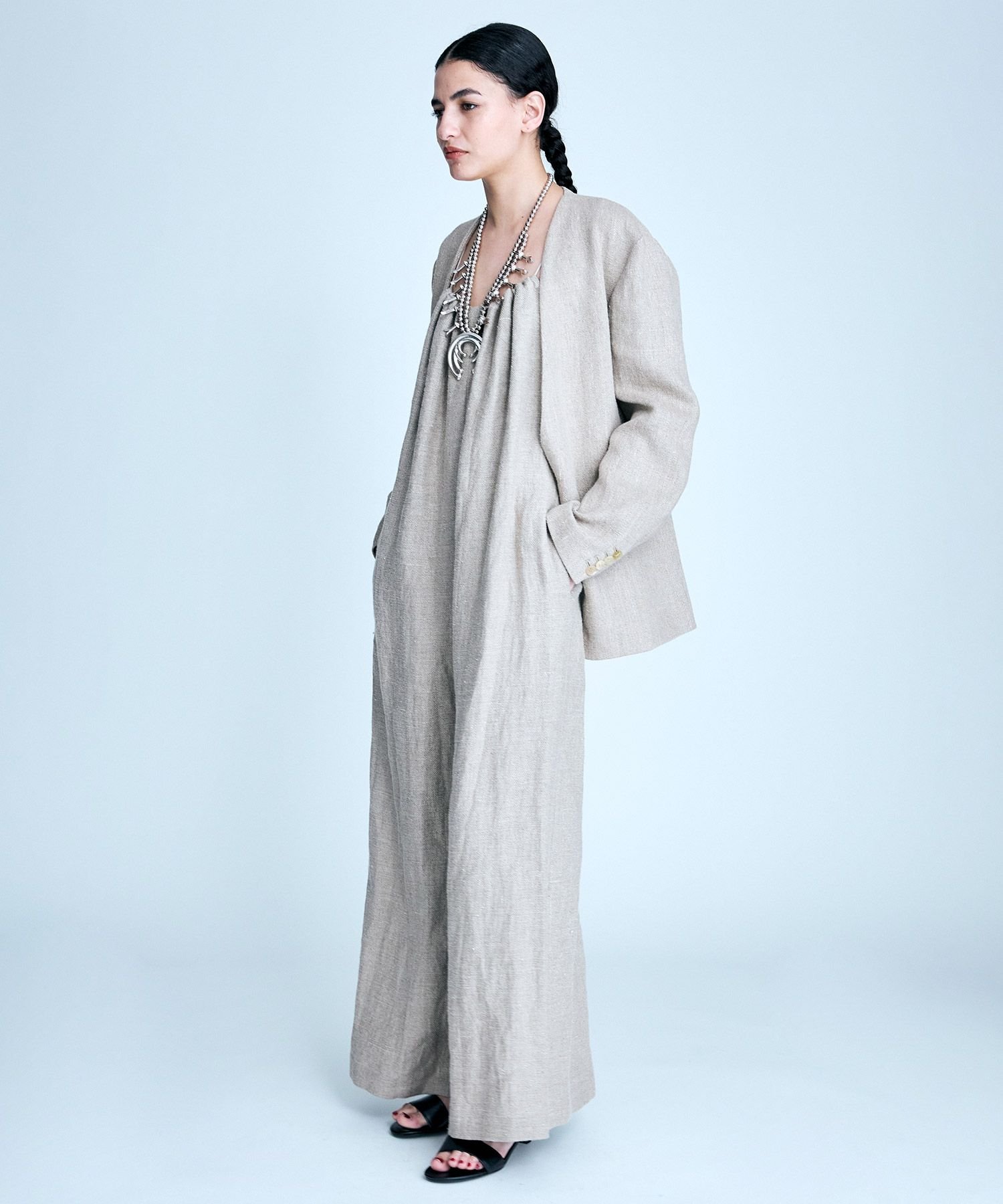 【SALE／50%OFF】BRILL リネンコンビネゾン ブリル オールインワン・オーバーオール オールインワン・つなぎ ブラウン ブラック【送料無料】