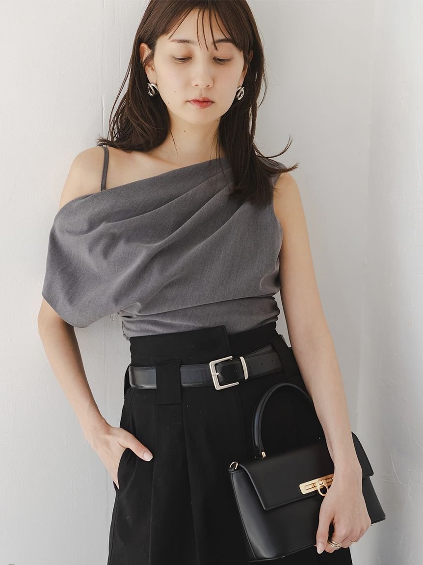 SNIDEL オフショルドレープブラウス スナイデル トップス シャツ・ブラウス グレー【送料無料】のサムネイル