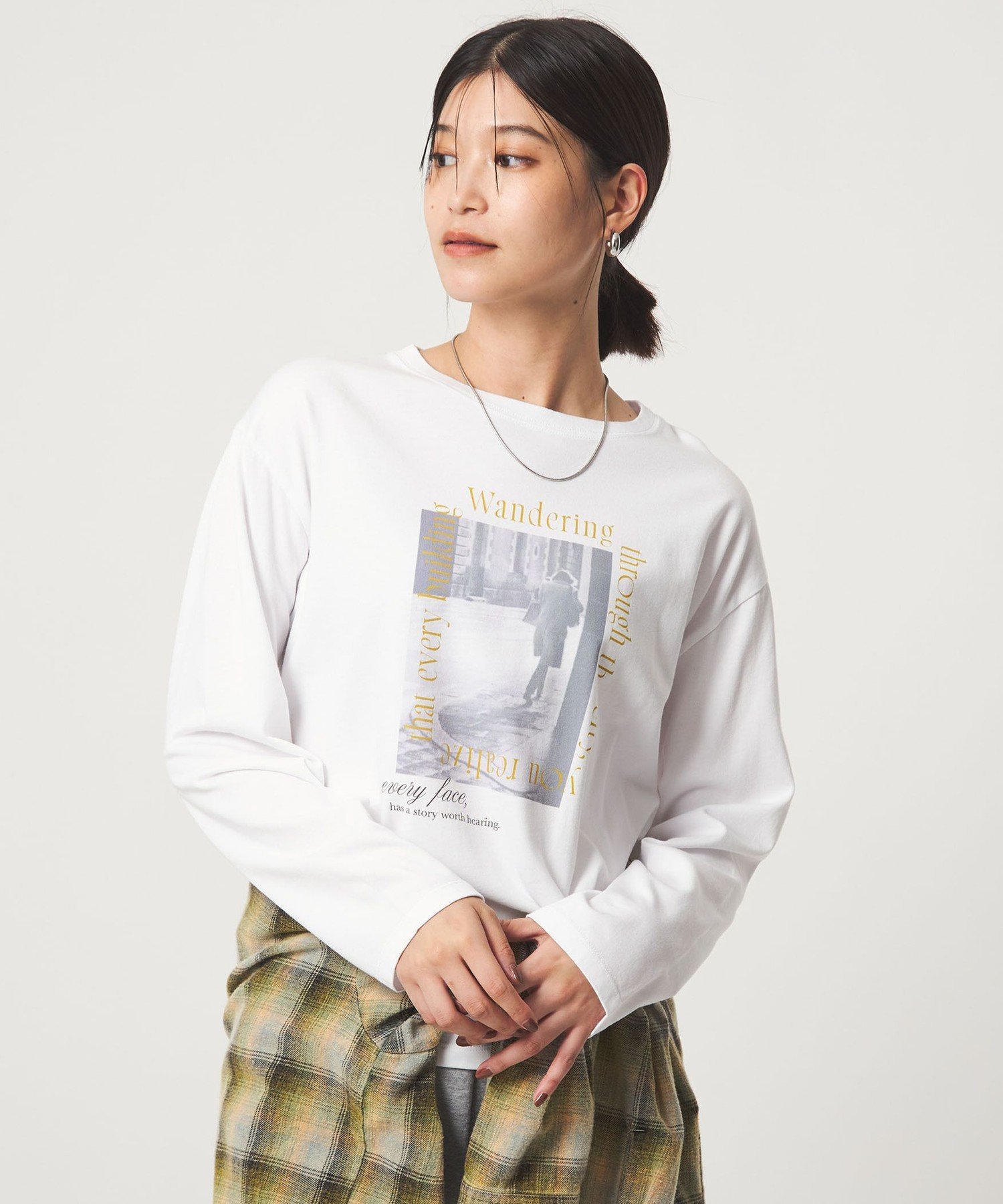 UNITED ARROWS green label relaxing 【WEB限定】＜at ease＞アソート フォト ロングスリーブ カットソー ユナイテッドアローズ グリーンレーベルリラクシング トップス カットソー・Tシャツ グレーのサムネイル