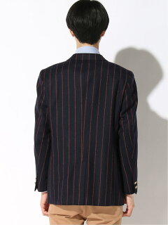 Wool Nylon Ivy Stripe Blazer BW39504: Navy Wool Nylon Ivy Stripe Blazer BW39504: Navy