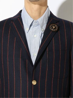 Wool Nylon Ivy Stripe Blazer BW39504: Navy Wool Nylon Ivy Stripe Blazer BW39504: Navy