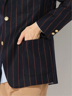 Wool Nylon Ivy Stripe Blazer BW39504: Navy Wool Nylon Ivy Stripe Blazer BW39504: Navy