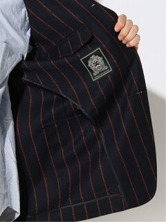 Wool Nylon Ivy Stripe Blazer BW39504: Navy Wool Nylon Ivy Stripe Blazer BW39504: Navy