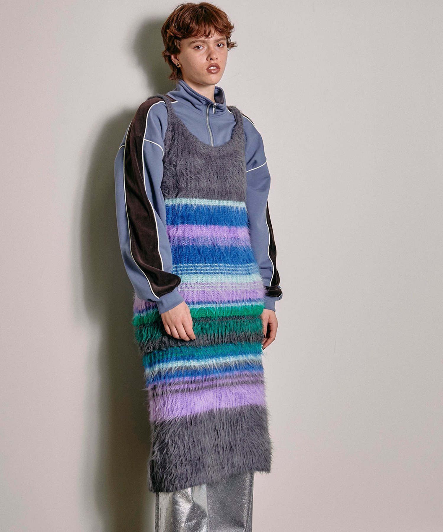 MAISON SPECIAL Multicolor Border Knit Dress ]XyV s[XEhX s[X O[ ubN lCr[yz