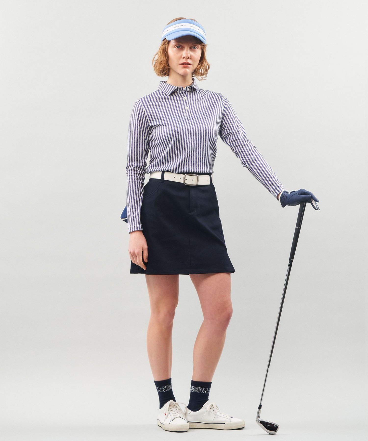 23区GOLF 【WOMEN】ロゴレイヤーストライプシャツ ニジュウサンクゴルフ トップス ポロシャツ ブルー【送料無料】 2