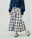 【SALE/50%OFF】LEPSIM デザインチェックスカート レプシィム スカート ロング・マキシスカート ネイビー グリーン ブルー