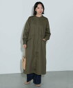 【SALE/60%OFF】BEAMS HEART WOMEN ノーカラー ドロスト ロングワンピース ビームス アウトレット ワンピース・ドレス ワンピース ベージュ グリーン グレー
