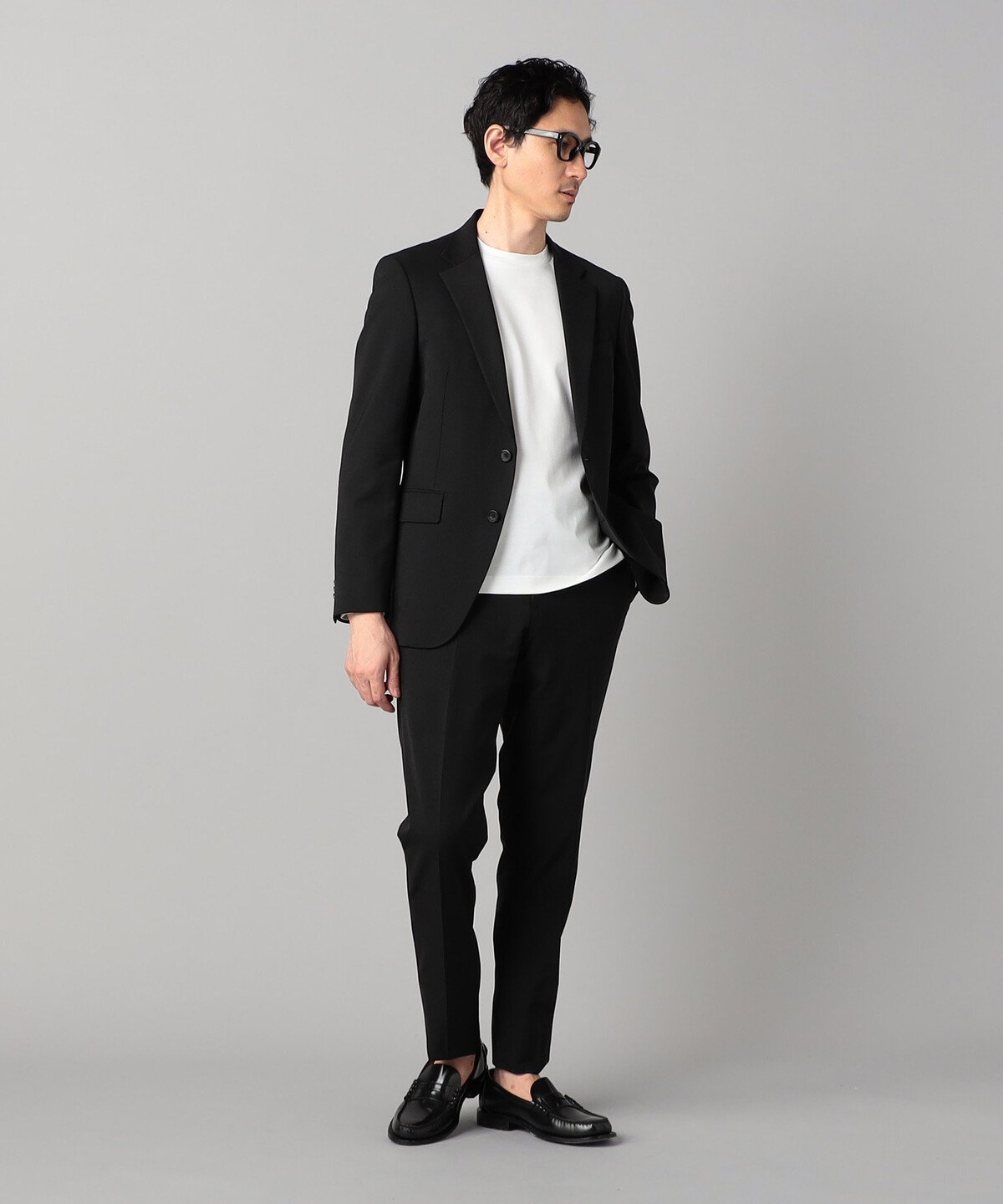 COMME CA MEN 【セットアップ対応】尾州産 ポリエステルストレッチ ドビー ジャケット コムサメン スーツ・フォーマル スーツジャケット ブラック ネイビー【送料無料】