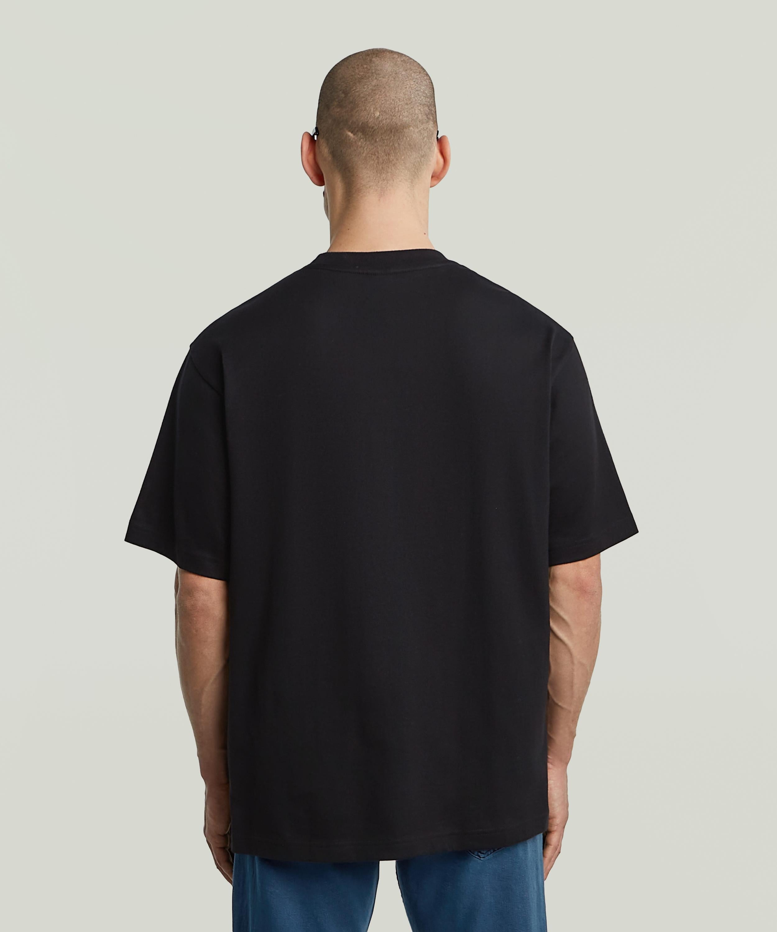 【公式ショップ】Shipping Graphic Boxy T-Shirt/グラフィックプリントボクシーフィットTシャツ ジースターロゥ トップス カットソー・Tシャツ ブラック