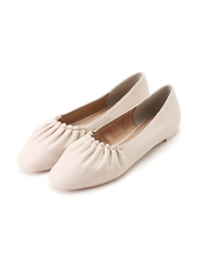 LOWRYS FARM ギャザーバレエシューズ ローリーズファーム シューズ・靴 バレエシューズ ブラック ベージュ【送料無料】のサムネイル