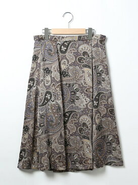 【SALE/57%OFF】SCAPA サテンペーズリープリントスカート スキャパ スカート ロングスカート ブルー グリーン【送料無料】
