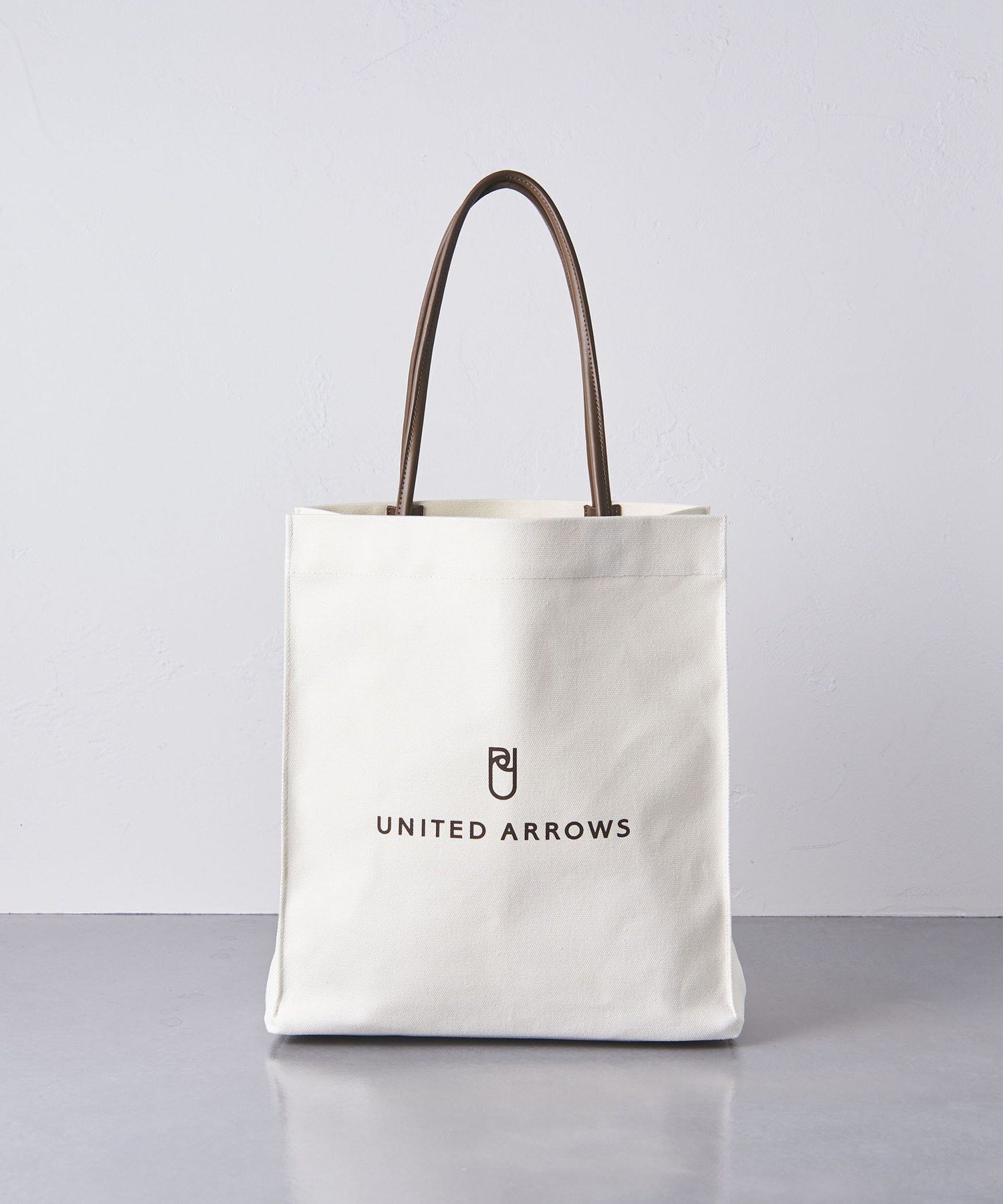 UNITED ARROWS ロゴ トートバッグ M ユナイテッドアローズ バッグ トートバッグ ホワイト ブラック グレー