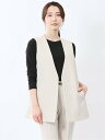 m.f.editorial 麻調合繊 ペプラム ジレ(セットアップ可能) タカキュー スーツ・フォーマル スーツベスト グレー【送料無料】